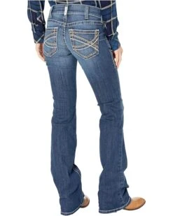Ariat R.E.A.L. Bootcut Stetch Entwined Jeans in Festival Blue -Shoefinity Shop 81 4oIeANL. AC SR736920