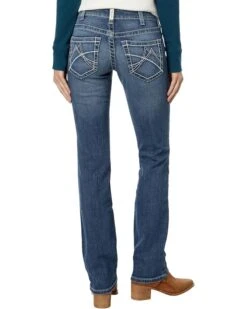 Ariat Real Mid- Rise Arrow Fit Gianna Stackable Straight Leg Jeans in Stryker -Shoefinity Shop 81GQUFALTtL. AC SR736920
