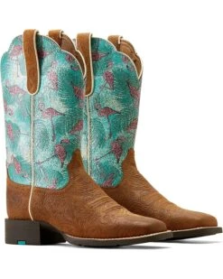 Ariat Round Up Wide Square Toe Western Boots