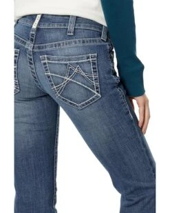Ariat Real Mid- Rise Arrow Fit Gianna Stackable Straight Leg Jeans in Stryker -Shoefinity Shop 91Vk7GpmcJL. AC SR736920